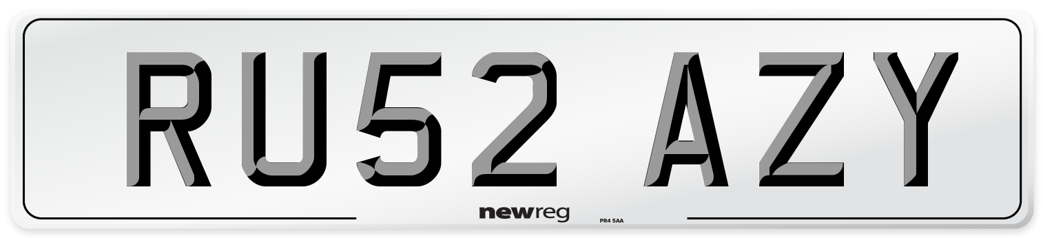 RU52 AZY Number Plate from New Reg